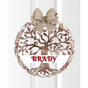 Winter Tree of Life Door Hanger - Personalized, Name Door Hanger, Family Gift, Custom Door Hanger, Wedding Gift, Front Door Hanger, Christmas in Saudi Arabia