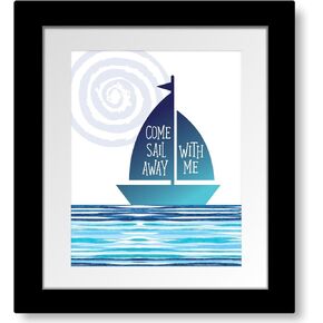 Come Sail Away - Inspired Song Lyrics Wall Print Artwork, Typographic Illustration (10"L x 8"W, Print - Unframed) in Saudi Arabia