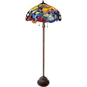 Chloe Lighting 2 Light Tiffany-Style Dragonfly Floor Lamp 18" Shade in Saudi Arabia