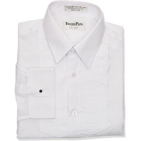 Tuxedo Shirt- White Laydown Collar 1/4" Pleat Shirt in Saudi Arabia