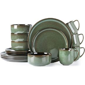 LeRatio Ceramic Dinnerware Sets for 8,24Pcs Porcelain Plates and Bowls Set in Kuwait
