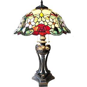 Chloe Lighting Piper Tiffany-Style Floral Stained Glass Table Lamp 26" Height in Saudi Arabia