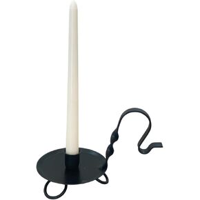 Colonial Primitive Black Wrought Iron Taper Candle Holder – Amish Handmade Candlestick for Window Sill, Table or Mantel – Rustic Farmhouse Decor (Candle Not Included) in Kuwait