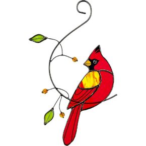 Cardinal Suncatcher Stained Glass Window Hanging Gifts for Grandma in Kuwait