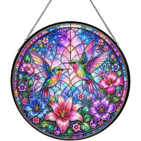Flower Stained Glass Window Hanging, Catchers Windows Wall Art, 7.87 inches in Saudi Arabia