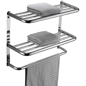 LUANT Bathroom Shelf 3-Tier Wall Mounting Rack with Towel Bars in Saudi Arabia