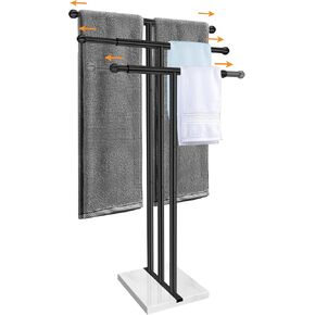 Kayfia 40'' Stainless Steel Towel Rack, Weighted Marble Base, 2 Tier in Kuwait