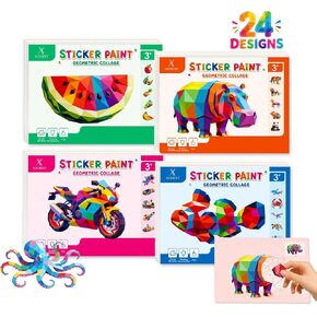 Xuoent Brain Games Sticker by Number, 4-Pack Sticker Activity Books in Kuwait