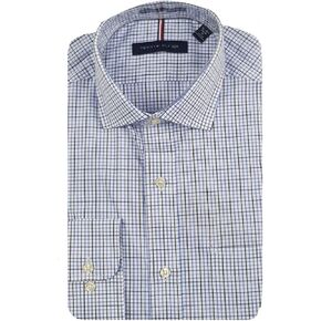 قميص Tommy Hilfiger رجالي ذو ياقة منتشرة وأكمام طويلة، أزرق فاتح، رقبة 17 بوصة - 17.5 بوصة وأكمام 32 بوصة - 33 بوصة in Kuwait