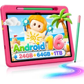 Android 16 Kids Tablet HD 10 Inch with Stylus & Case, 24GB RAM 64GB ROM 1TB in Kuwait
