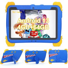 C idea Android 13 Kids Tablet,10.1 inchTablet for Kids,Children Tablet 4GB RAM+64GB ROM(1TB TF), FHD IPS Screen,Pre-intalled IWAWA,6000mAh Battery,5G WiFi|Great Gift for Toddler(Blue) in Kuwait