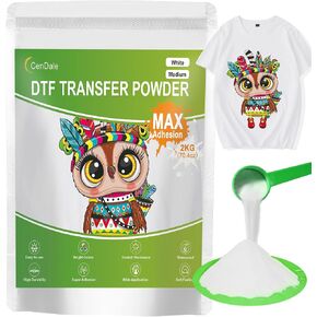 CenDale 1KG/35.2OZ White DTF Transfer Powder: Hot Melt Adhesive Digital DTF Transfer Powder for Sublimation, Ideal for All Fabrics Including Jeans/Cotton T-Shirts, Compatible with DTF/DTG Printers in Saudi Arabia