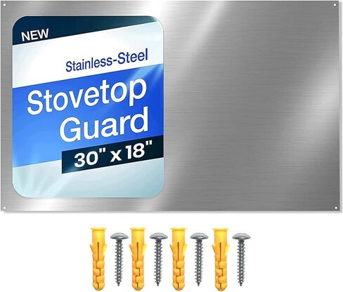 مسامير مطابقة باكسبلاش معدنية قابلة للعكس مقاس 24 بوصة × 30 بوصة | متوافق مع Broan-NuTone SP3004 - واقي من الرش بلوحة معدنية مسطحة للغاية ومسطحة لسهولة التركيب على الموقد in Kuwait