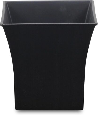 HomeRoots 7" Black Recycled Plastic Indoor Outdoor Square Pot Planter in Saudi Arabia