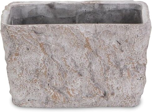 9" Gray Speckle Glaze Cement Indoor Outdoor Rectangular Pot Planter in Saudi Arabia