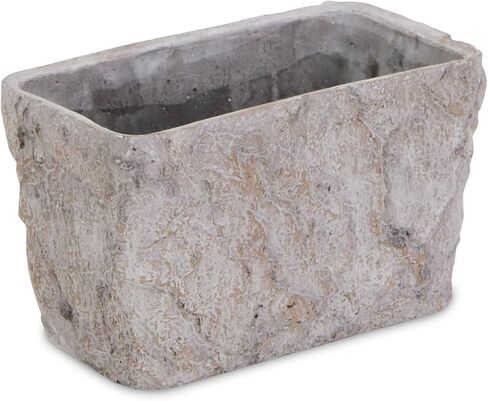 9" Gray Speckle Glaze Cement Indoor Outdoor Rectangular Pot Planter in Saudi Arabia