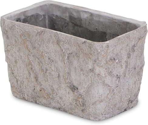 9" Gray Speckle Glaze Cement Indoor Outdoor Rectangular Pot Planter in Saudi Arabia