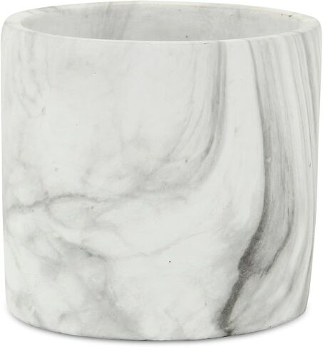 6" White and Gray Marbleized Ceramic Indoor Outdoor Round Pot Planter in Saudi Arabia