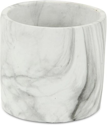 6" White and Gray Marbleized Ceramic Indoor Outdoor Round Pot Planter in Saudi Arabia