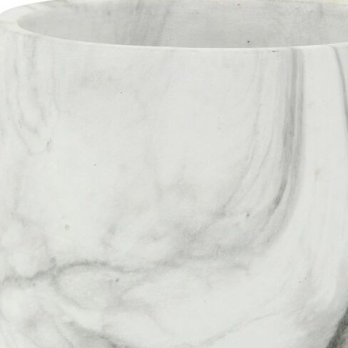6" White and Gray Marbleized Ceramic Indoor Outdoor Round Pot Planter in Saudi Arabia