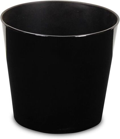 HomeRoots 9" Black Recycled Plastic Indoor Outdoor Round Pot Planter in Saudi Arabia