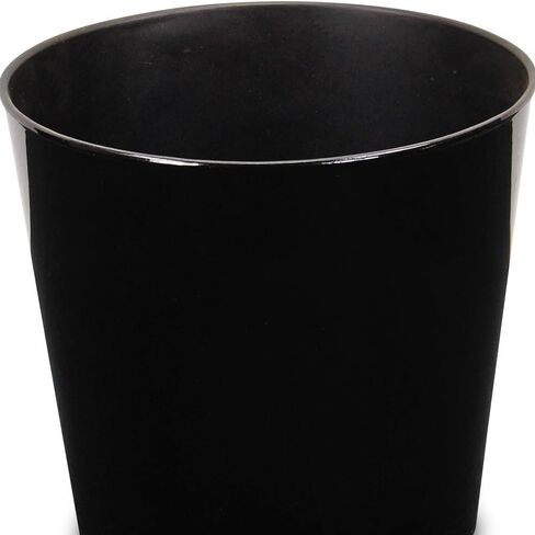 HomeRoots 9" Black Recycled Plastic Indoor Outdoor Round Pot Planter in Saudi Arabia