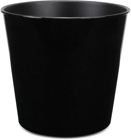 HomeRoots 11" Black Recycled Plastic Indoor Outdoor Round Pot Planter in Saudi Arabia