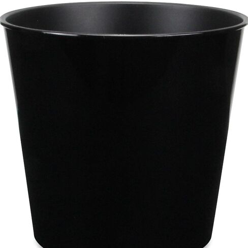 HomeRoots 11" Black Recycled Plastic Indoor Outdoor Round Pot Planter in Saudi Arabia
