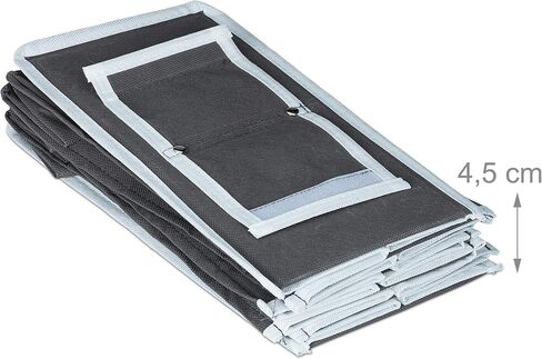 Relaxdays Fabric Hanging Shelves, 6 Compartments with 2 Drawers for the Closet, Foldable, 82 x 14.5 x 30 cm, Anthracite, Fleece in Kuwait