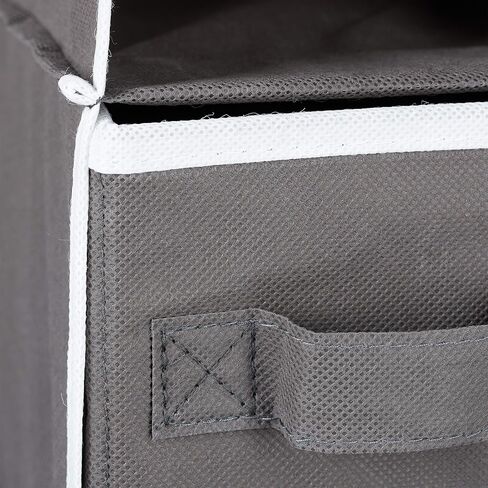 Relaxdays Fabric Hanging Shelves, 6 Compartments with 2 Drawers for the Closet, Foldable, 82 x 14.5 x 30 cm, Anthracite, Fleece in Kuwait