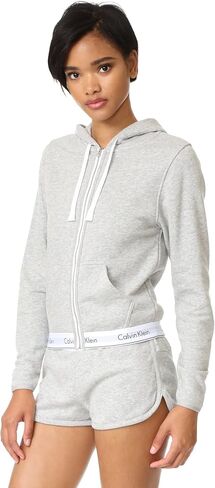 Calvin Klein Women's Modern Cotton Full Zip Hoodie Top in Kuwait