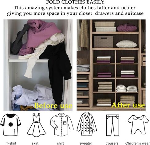 Quick and Easy Clothes Folding Shirt Folding Board Folding Clothes Helper for Easy Storage+Elastic Band with Buttonholes: 30 Pieces, Used to Store Sheets, Clothes, Blankets, Jeans, Sweaters, Towels in Saudi Arabia