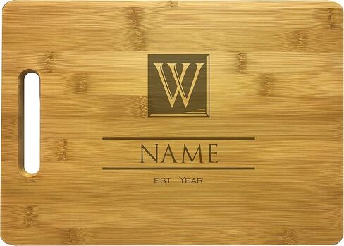 Personalized Cutting Board Monogram Design Engraved Bamboo Kitchen Décor in Saudi Arabia