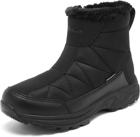 SILENTCARE Men's Warm Snow Boots, Fur Lined Waterproof Winter Shoes, Anti-Slip Lightweight Ankle Boot in Kuwait
