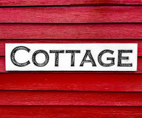 Large Cottage Sign - Carved Solid Wood Board (Available in 3 Sizes) Rustic Distressed Shabby Style Decor in Saudi Arabia