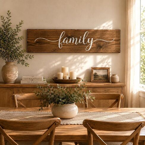 Big Family Wooden Sign - Large Farmhouse Rustic Wood Wall Decor in Kuwait