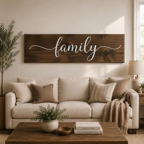 Big Family Wooden Sign - Large Farmhouse Rustic Wood Wall Decor in Kuwait