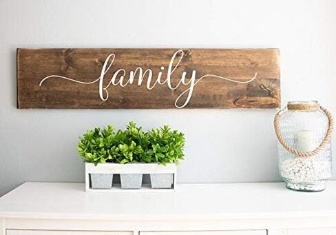 Big Family Wooden Sign - Large Farmhouse Rustic Wood Wall Decor in Kuwait