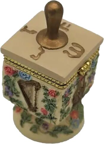 Majestic Giftware Ceramic Chanukah Dreidel with Matching Stand (RM-DRL2) | Fillable Dreidel with Artwork of Scenes of Jerusalem Harvest | Dreidels Game for Hanukkah | Perfect Judaica Gift in Kuwait