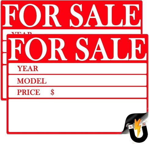 4PC Car for Sale Magnetic Signs, 11.7× 8.5 Inches (4, Design No.2) in Kuwait