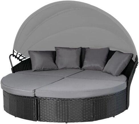 Garden Winds Custom Fit Replacement Canopy Top Cover Compatible with The Oakmont F08BN945-1, F08BN945-2, PARIGHT-F08BN945-1 Outdoor Patio Daybed - Upgraded Performance RipLock 350 Fabric - Slate Gray in Kuwait