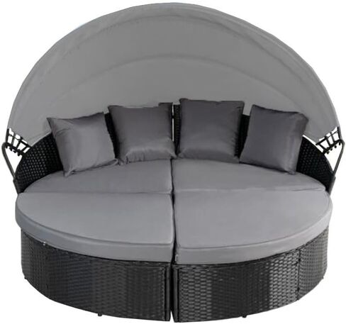 Garden Winds Custom Fit Replacement Canopy Top Cover Compatible with The Oakmont F08BN945-1, F08BN945-2, PARIGHT-F08BN945-1 Outdoor Patio Daybed - Upgraded Performance RipLock 350 Fabric - Slate Gray in Kuwait