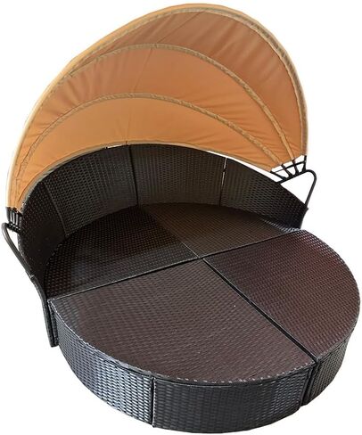 Garden Winds Custom Fit Replacement Canopy Top Cover Compatible with The Oakmont F08BN945-1, F08BN945-2, PARIGHT-F08BN945-1 Outdoor Patio Daybed - Upgraded Performance RipLock 350 Fabric - Slate Gray in Kuwait