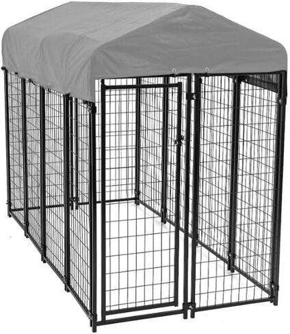Garden Winds Custom Fit Replacement Canopy Top Cover Compatible with The Lucky Dog CL 60548 8’ x 4’ x 6’ Uptown Welded Pet Dog Kennel Playpen - Upgraded Performance RipLock 350 Fabric - Slate Gray in Kuwait