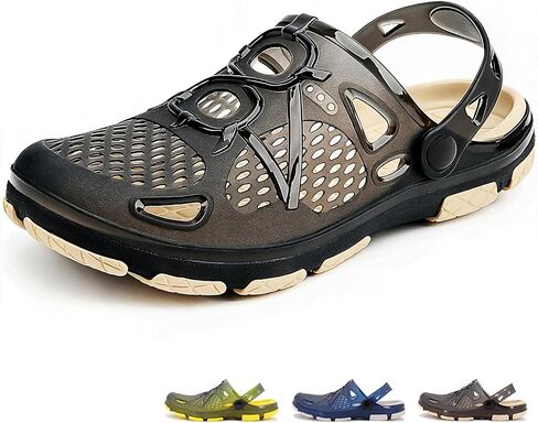 beister Mens Clogs Non Slip Water Shoes with Adjustable Strap, Lightweight Slip on Mules Garden Kitchen Outdoor Beach Yard Pool Shower Summer Sandals Slippers in Kuwait