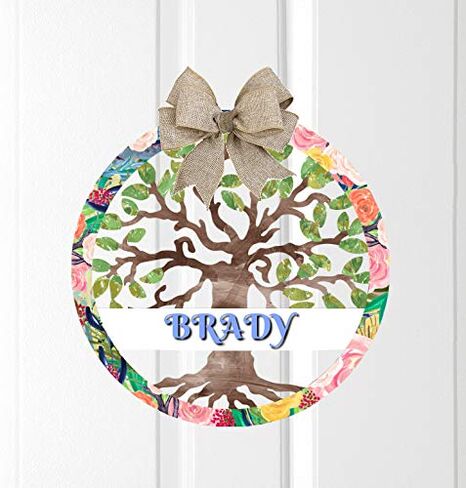 Summer Tree of Life Door Hanger - Personalized, Name Door Hanger, Family Gift, Custom Door Hanger, Wedding Gift, Front Door Hanger, Summer in Kuwait