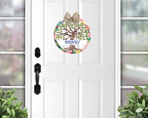 Summer Tree of Life Door Hanger - Personalized, Name Door Hanger, Family Gift, Custom Door Hanger, Wedding Gift, Front Door Hanger, Summer in Kuwait