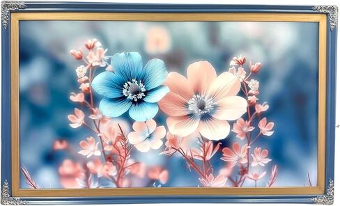 55 Inch TV frame for TCL NXT Tv, Honky Tonk Blue With Gold Accents, Exclusively for Tcl Nxt, not meant for use with other Tv brands. (55 Inch) in Kuwait