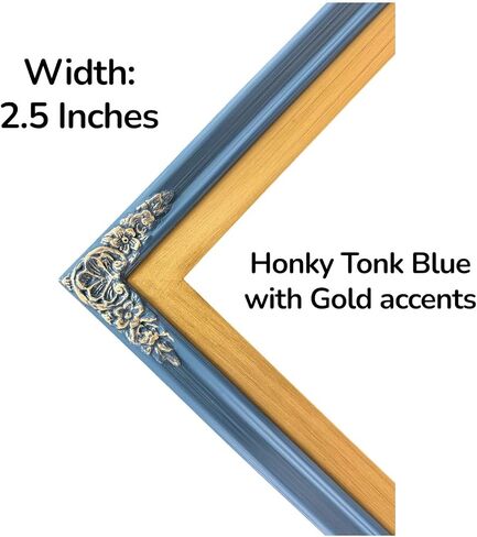 55 Inch TV frame for TCL NXT Tv, Honky Tonk Blue With Gold Accents, Exclusively for Tcl Nxt, not meant for use with other Tv brands. (55 Inch) in Kuwait