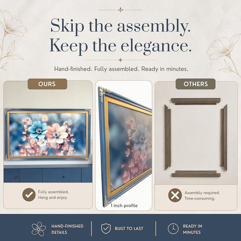 55 Inch TV frame for TCL NXT Tv, Honky Tonk Blue With Gold Accents, Exclusively for Tcl Nxt, not meant for use with other Tv brands. (55 Inch) in Kuwait